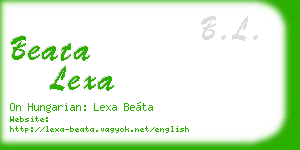 beata lexa business card